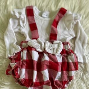 Baby Girl Dress Red Plaid Onesie